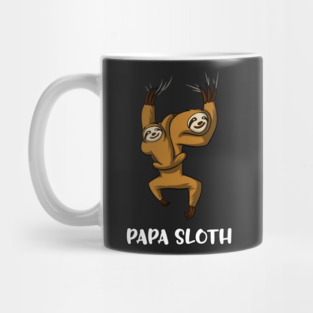 Papa Sloth And Baby Sloth Funny Father Cute by underheaven